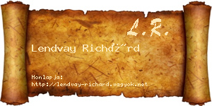Lendvay Richárd névjegykártya