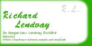 richard lendvay business card