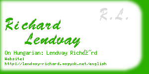 richard lendvay business card